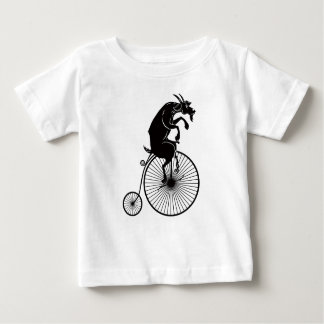 Camiseta Para Bebê Goat Riding a Penny Farthing Bike