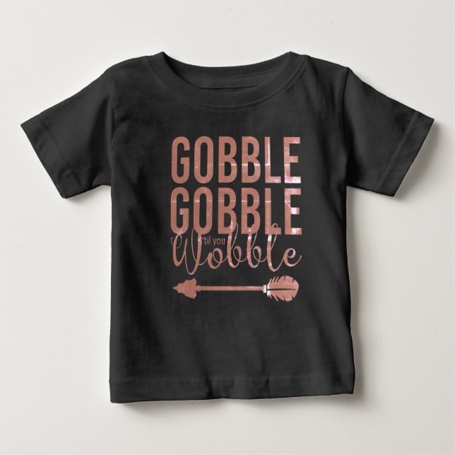 Camiseta Para Bebê Gobble Gobble Cute Baby's 1rua (Frente)