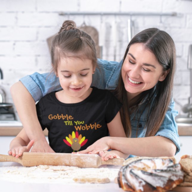 Camiseta Para Bebê Gobble Till You Wobble (Criador carregado)