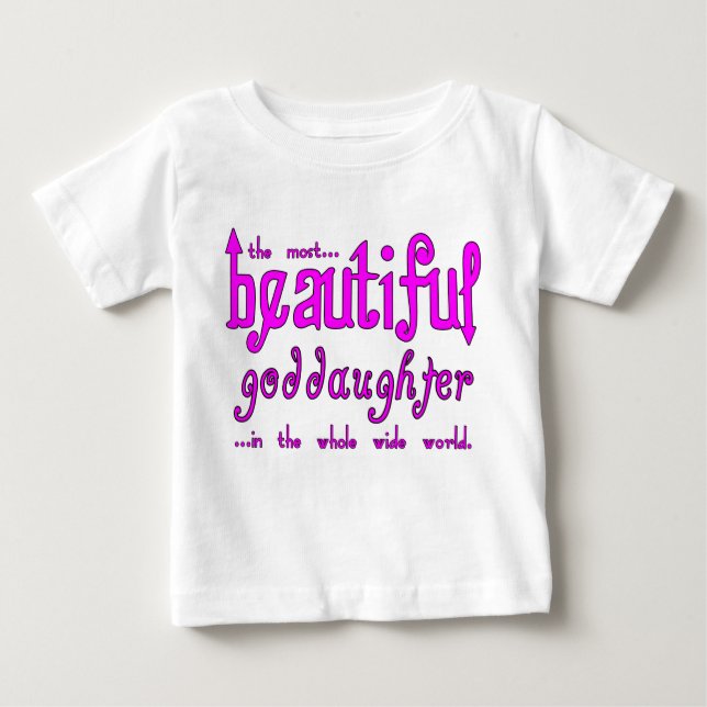 Camiseta Para Bebê Goddaughter bonito das festas de Natal dos (Frente)