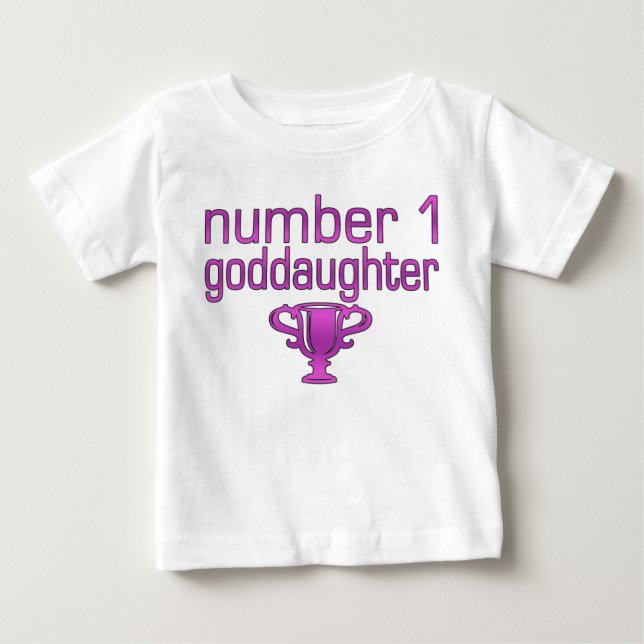 Camiseta Para Bebê Goddaughter do número 1 (Frente)