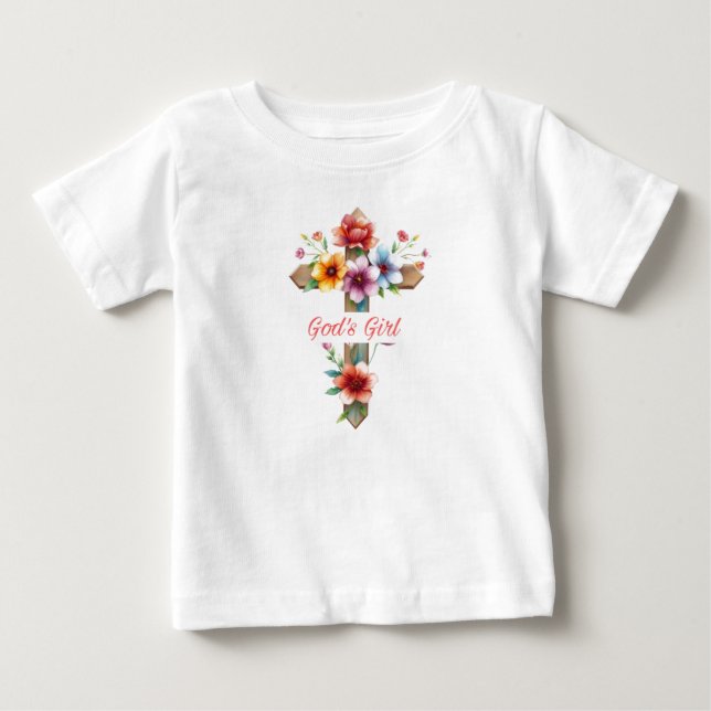 Camiseta Para Bebê God's Girl  (Frente)