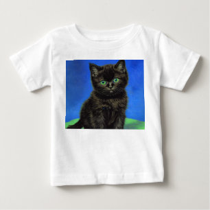 Camiseta Para Bebê Gogh Style Black Kitten