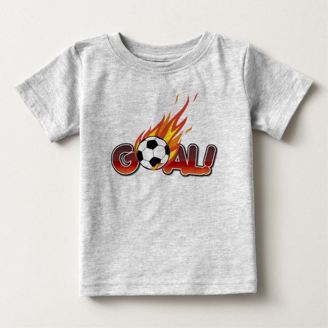 Camiseta Para Bebê gol de futebol (Frente)
