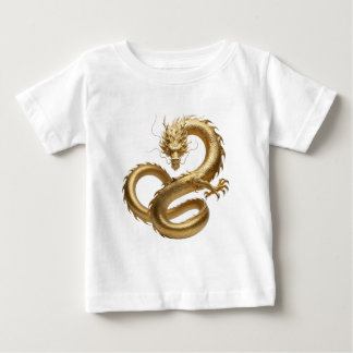 Camiseta Para Bebê Golden Chinese Dragon Art | Mythical Creature Fant