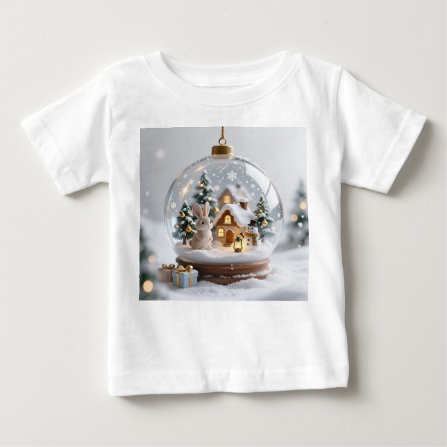 Camiseta Para Bebê Golden Christmas Bell Baby Jersey T-Shirt (Frente)