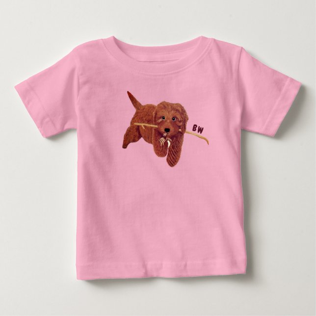 Camiseta Para Bebê Goldie Golden Doodle Girl (Frente)