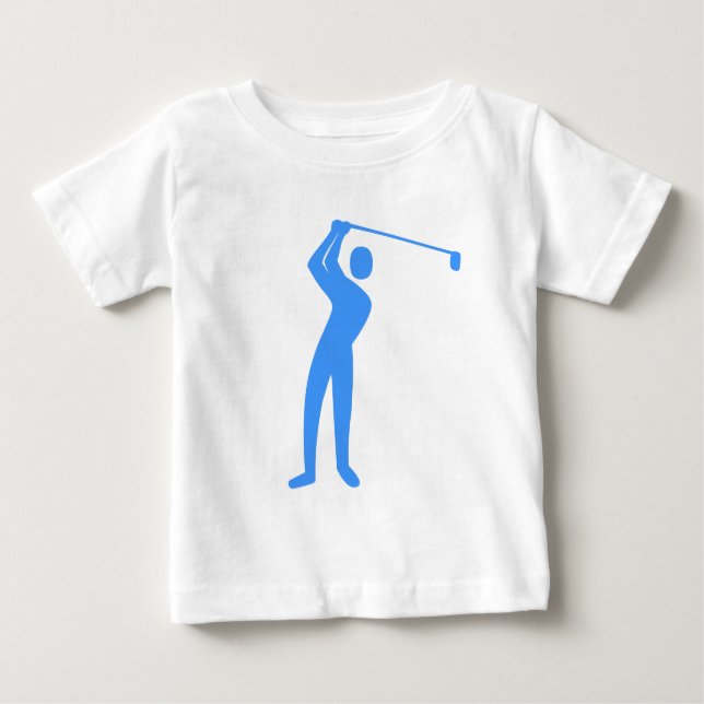 Camiseta Para Bebê Golfe - Azul bebê (Frente)