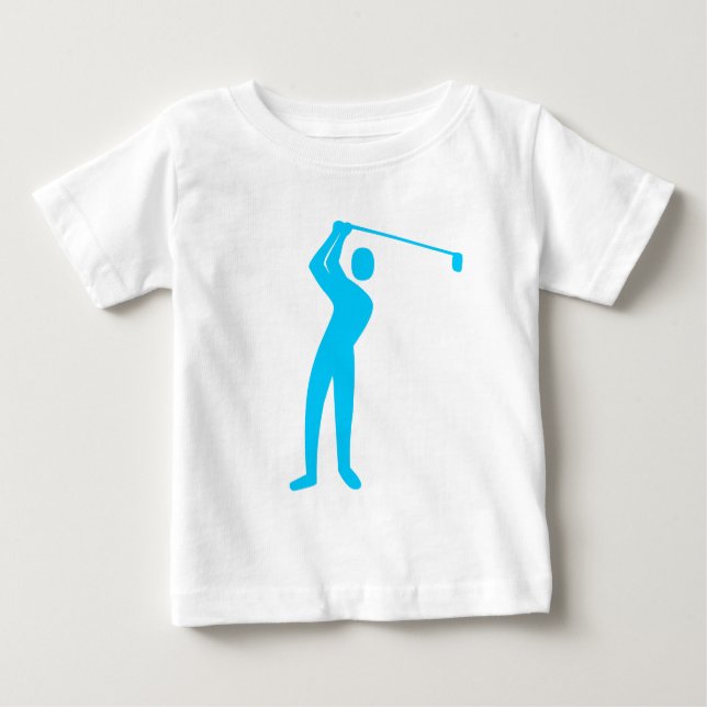 Camiseta Para Bebê Golfe - Azul-Céu (Frente)