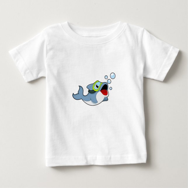 Camiseta Para Bebê Golfinho ao mergulho com bolhas de água.PNG (Frente)