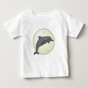 Camiseta Para Bebê Golfinho com Lua