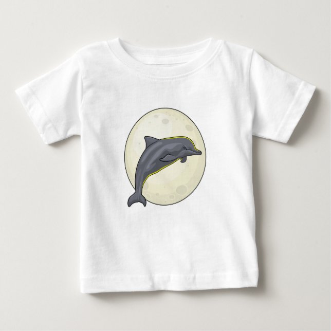Camiseta Para Bebê Golfinho com Lua (Frente)