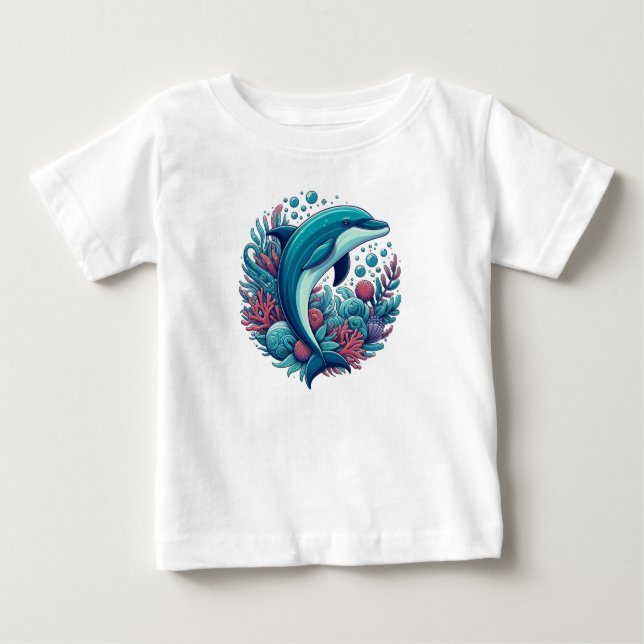 Camiseta Para Bebê Golfinho-costeiro/náutico (Frente)