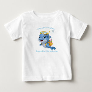 Camiseta Para Bebê Golfinho de Teto,Pequeno Explorador de Lixeira