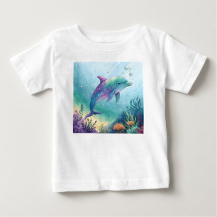 Camiseta Para Bebê Golfinhopintadoàaguarela