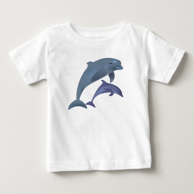 Camiseta Para Bebê Golfinhos (Frente)