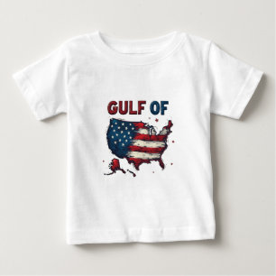 Camiseta Para Bebê Golfo da América Mapa Trump EUA Golfo do México