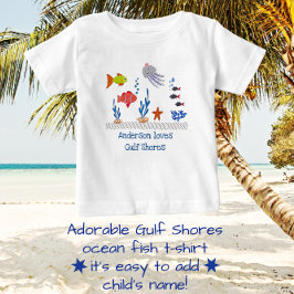 Camiseta Para Bebê Golfo Pérsicos, Ál Diversão Oceânica Peixes com No