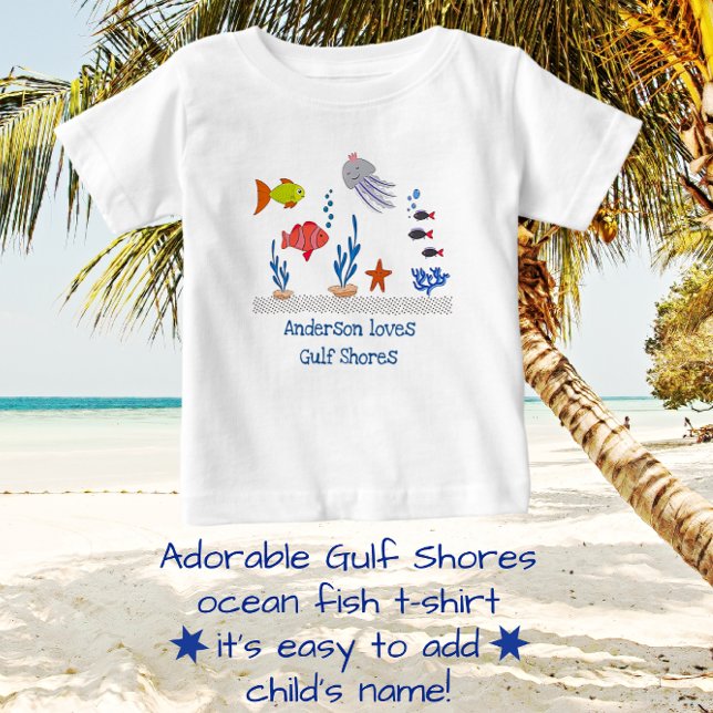 Camiseta Para Bebê Golfo Pérsicos, Ál Diversão Oceânica Peixes com No (Criador carregado)
