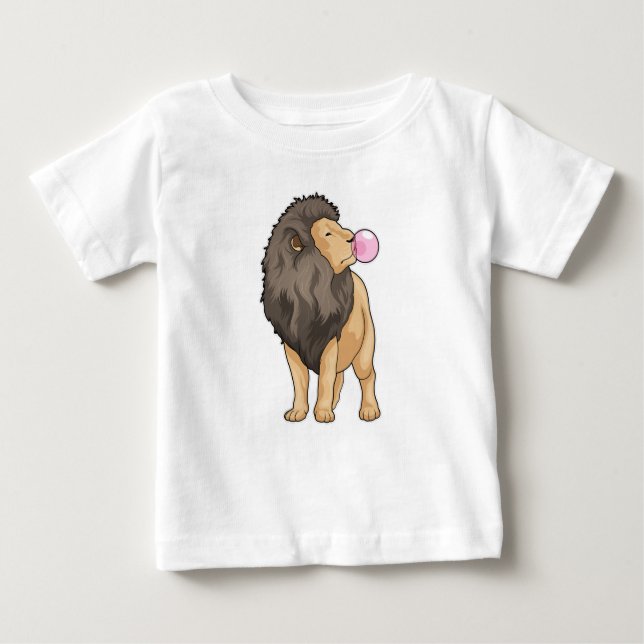 Camiseta Para Bebê Goma de mascar de leão (Frente)