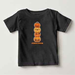 Camiseta Para Bebê Gomas de Halloween Abóboras