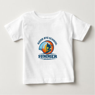 Camiseta Para Bebê Goodbye School Hello Summer Beach T-Shirt