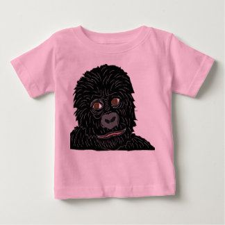Camiseta Para Bebê gorila bebê com pata de gorila nas costas