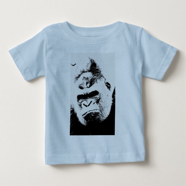 Camiseta Para Bebê Gorila Irritado (Frente)