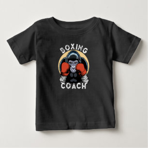 Camiseta Para Bebê Gorilla Boxing Coach - Treinador em Esporte