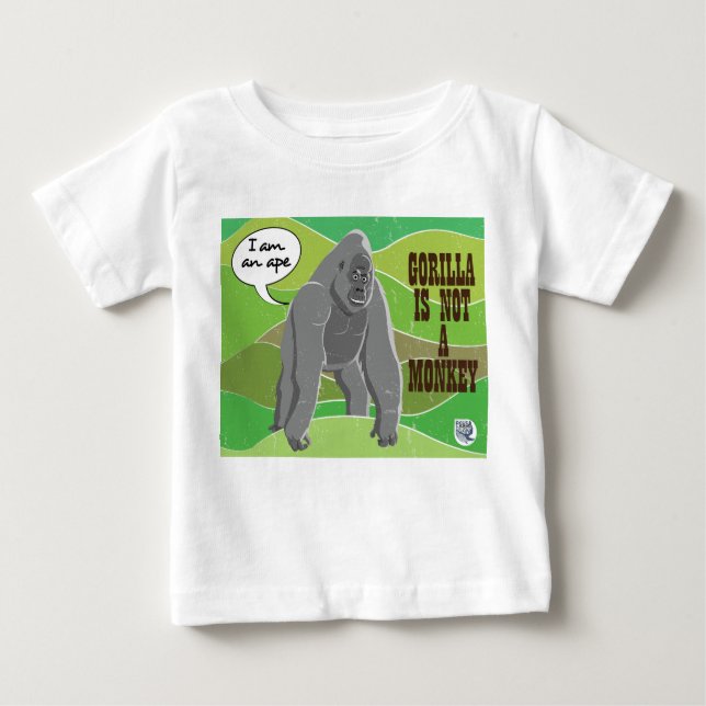 Camiseta Para Bebê Gorilla não é um macaco (Frente)