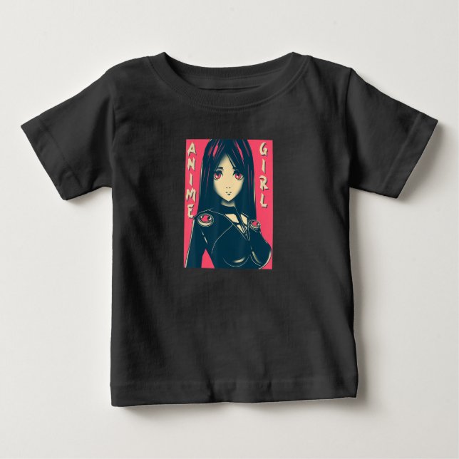 Camiseta Para Bebê Gótico de Vestuário de Animação Manga Otaku Kawaii (Frente)