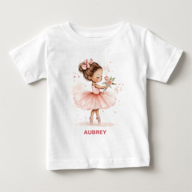Camiseta Para Bebê Graceful Little Ballerina (Frente)