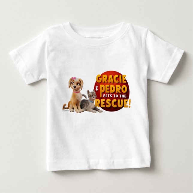 Camiseta Para Bebê Gracie & Pedro Dynamic Duo (Frente)