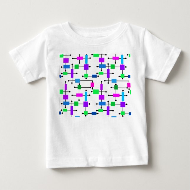 Camiseta Para Bebê Grade de Cores legal (Frente)