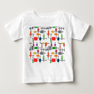 Camiseta Para Bebê Grade Moderna do Século médio Grande