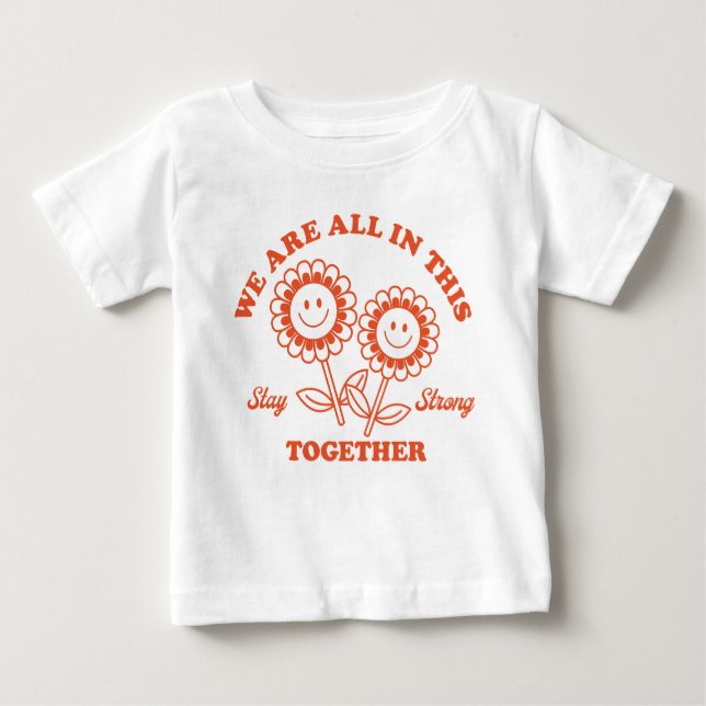 Camiseta Para Bebê Gráfico da Flor Retro Feliz (Frente)