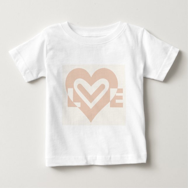 Camiseta Para Bebê Gráfico de Amor Bonito em bege (Frente)