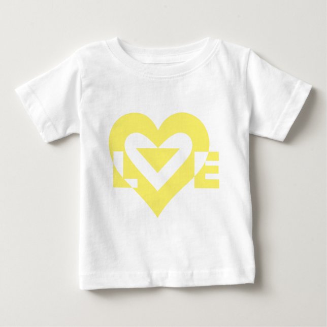 Camiseta Para Bebê Gráfico de Amor legal, Amarelo (Frente)
