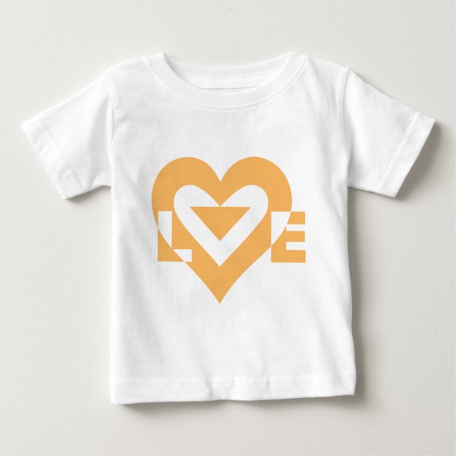 Camiseta Para Bebê Gráfico de Amor legal, Laranja (Frente)