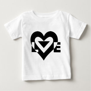 Camiseta Para Bebê Gráfico de Amor legal, Preto