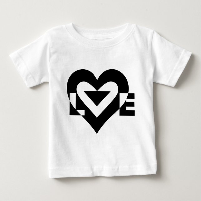 Camiseta Para Bebê Gráfico de Amor legal, Preto (Frente)