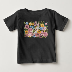 Camiseta Para Bebê Gráfico de bordado floral do BUGS BUNNY™