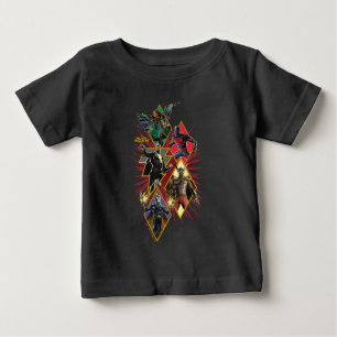 Camiseta Para Bebê Gráfico de Burst de Caractere Adão Preto