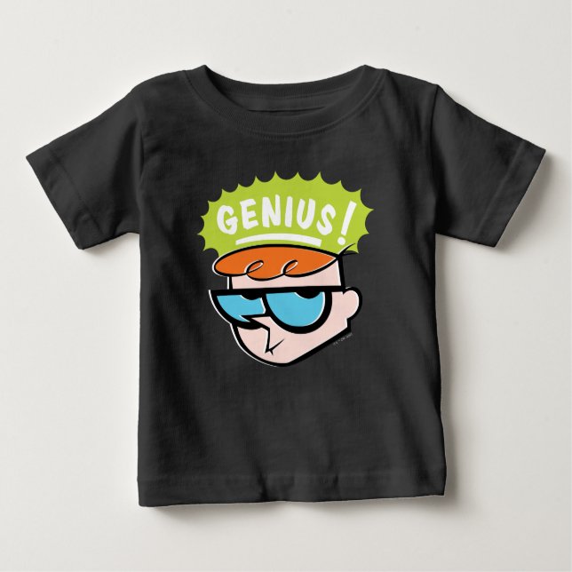 Camiseta Para Bebê Gráfico de Chamada Dexter "Genius" (Frente)