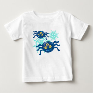 Camiseta Para Bebê Gráfico de Clipe de Aranha Azul-Cura