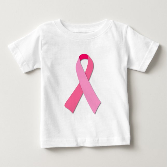 Camiseta Para Bebê Gráfico de conscientização da fita rosa moderna (Frente)