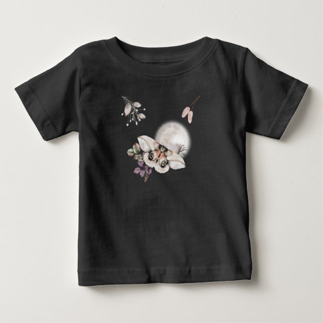 Camiseta Para Bebê Gráfico de Moth Ligada (Frente)
