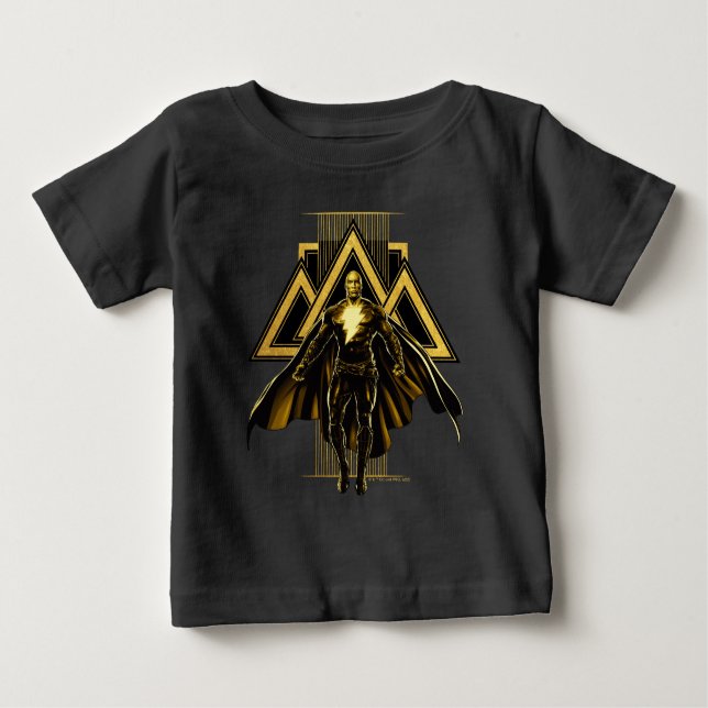 Camiseta Para Bebê Gráfico de Pilares Triangulares de Adão Preto (Frente)
