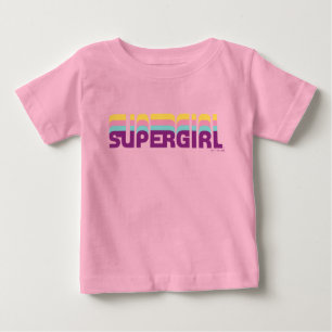 Camiseta Para Bebê Gráfico de Supergirl Retro Colorshift
