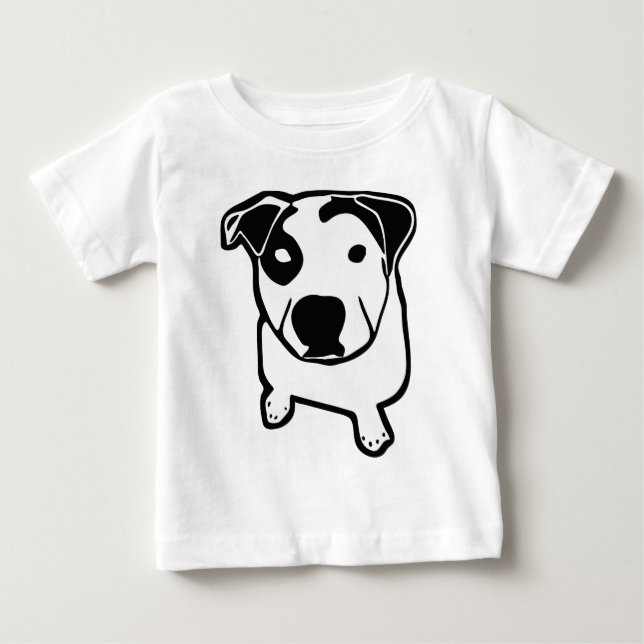 Camiseta Para Bebê Gráfico do T-Osso do pitbull (Frente)